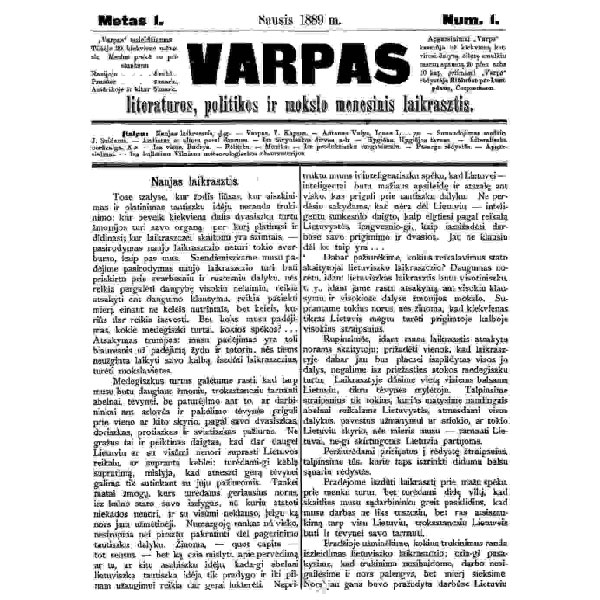 Laikraštis „Varpas“.