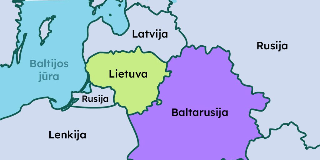 Rytuose Lietuva ribojasi su Baltarusija.